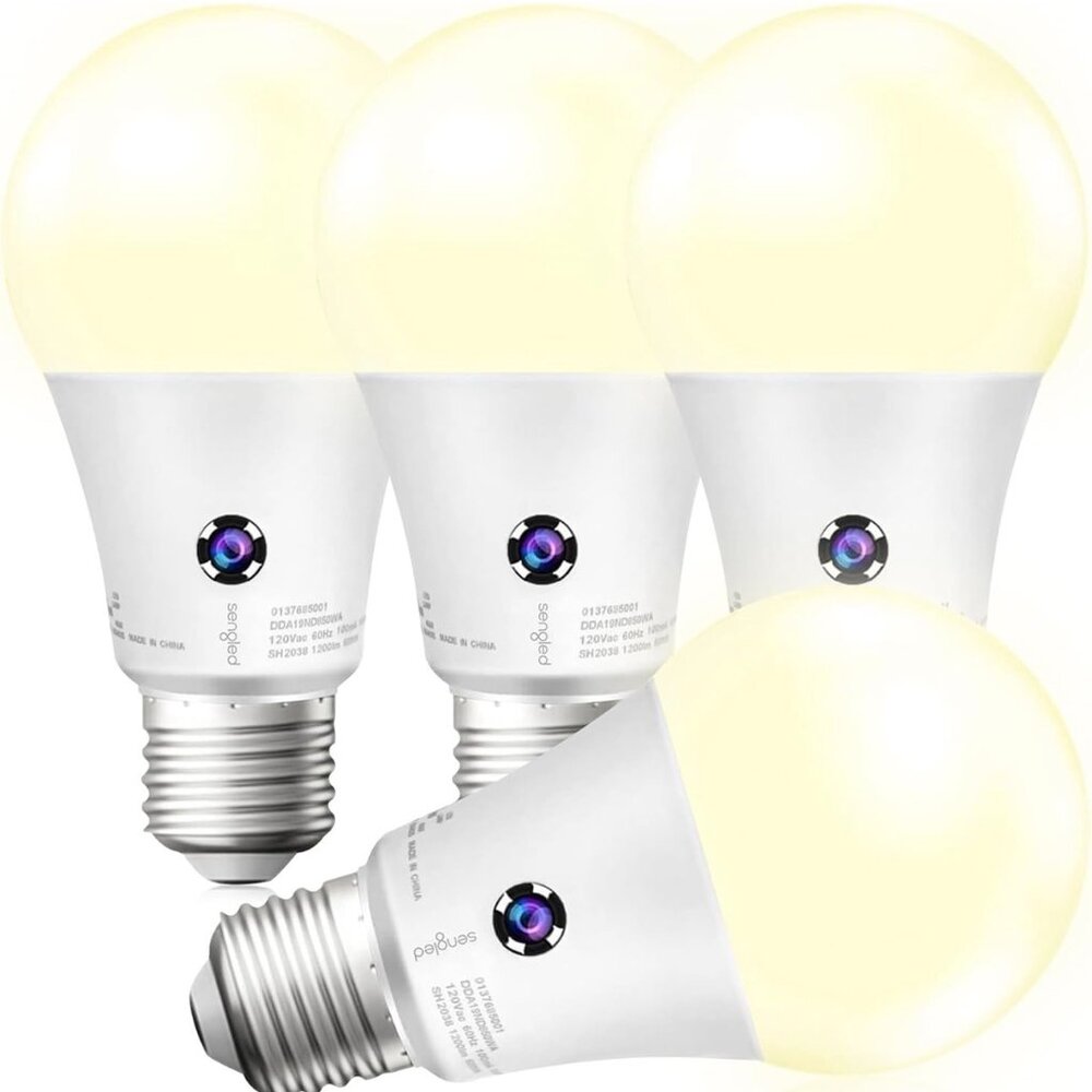 Sengled Dusk to Dawn Light Bulbs Outdoor, A19 LED Sensor Bulbs 4 Pack, 3000K Sof